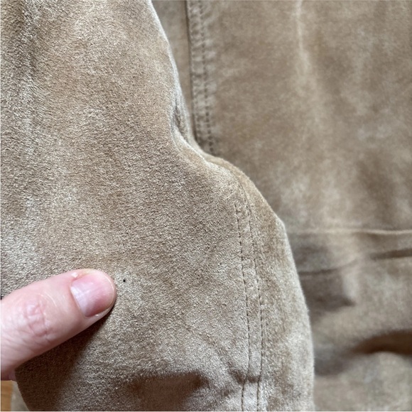 Coldwater Creek Tan Leather Jacket Womens Small Snaps Suede Equestrian Western - Picture 13 of 14